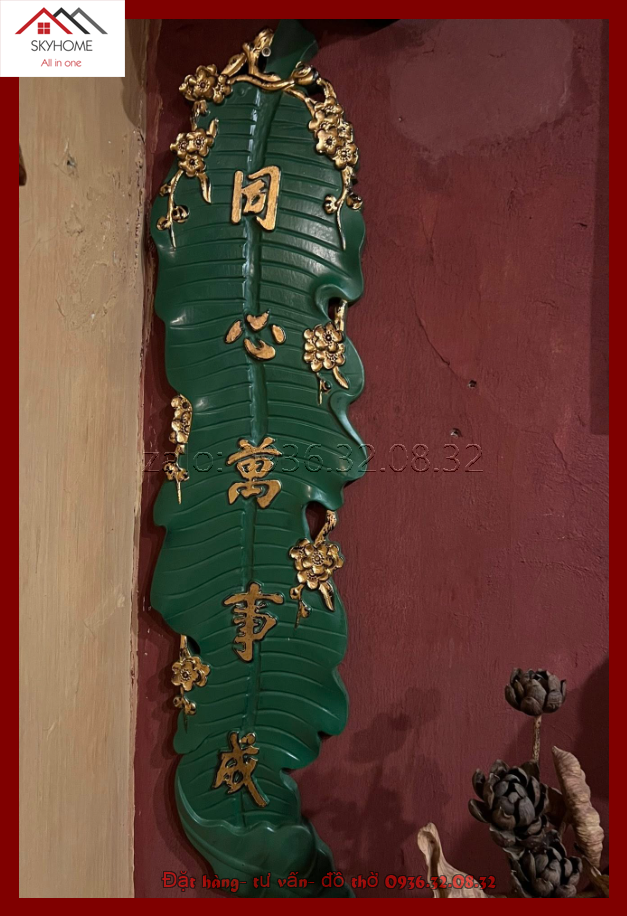 Đôi câu liễn thờ chữ Hòa khí nhất gia lạc- Đồng tâm vạn sự thành